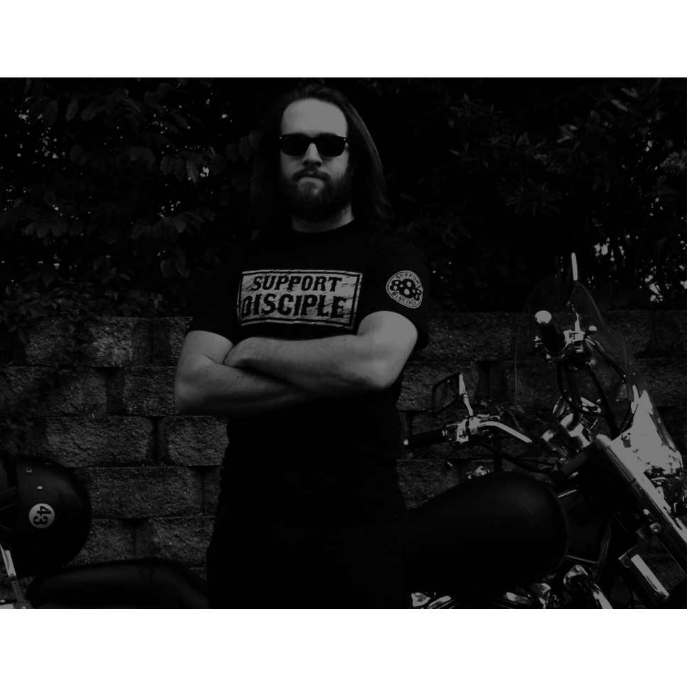Support Disciple Black Tee-Disciple Christian Motorcycle Club